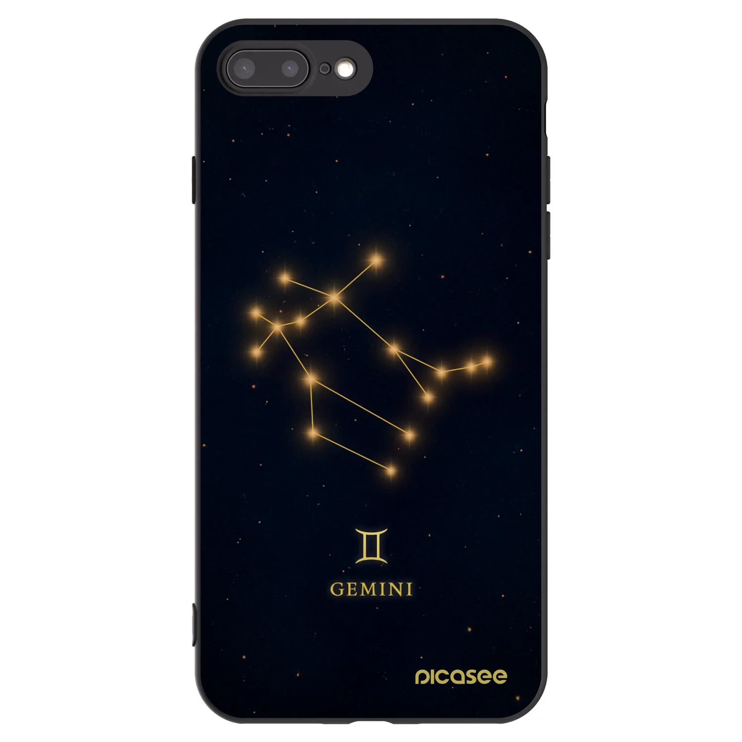 Picasee Μαύρη θήκη σιλικόνης για Apple iPhone 7 Plus - GEMINI