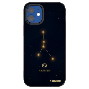 Picasee Μαύρη θήκη σιλικόνης για Apple iPhone 12 mini - CANCER