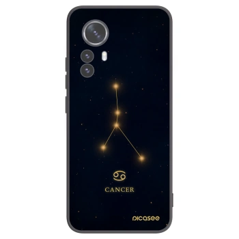 Picasee Μαύρη θήκη σιλικόνης για Xiaomi 12 Pro - CANCER