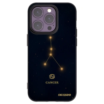Picasee Μαύρη θήκη σιλικόνης για Apple iPhone 14 Pro - CANCER