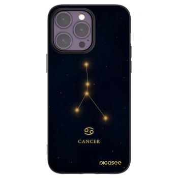 Picasee Μαύρη θήκη σιλικόνης για Apple iPhone 14 Pro Max - CANCER