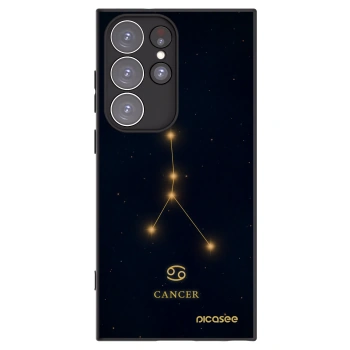 Picasee Μαύρη θήκη σιλικόνης για Samsung Galaxy S23 Ultra 5G - CANCER