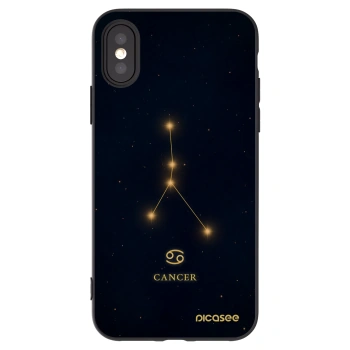Picasee Μαύρη θήκη σιλικόνης για Apple iPhone X/XS - CANCER