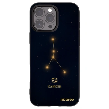 Picasee Μαύρη θήκη σιλικόνης για Apple iPhone 16 Pro Max - CANCER