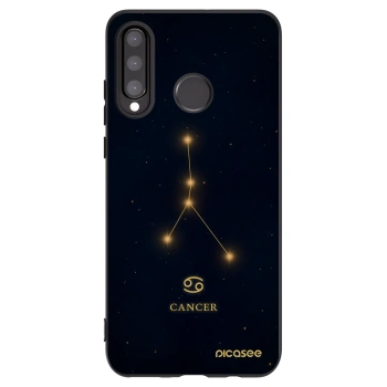 Picasee Μαύρη θήκη σιλικόνης για Huawei P30 Lite - CANCER
