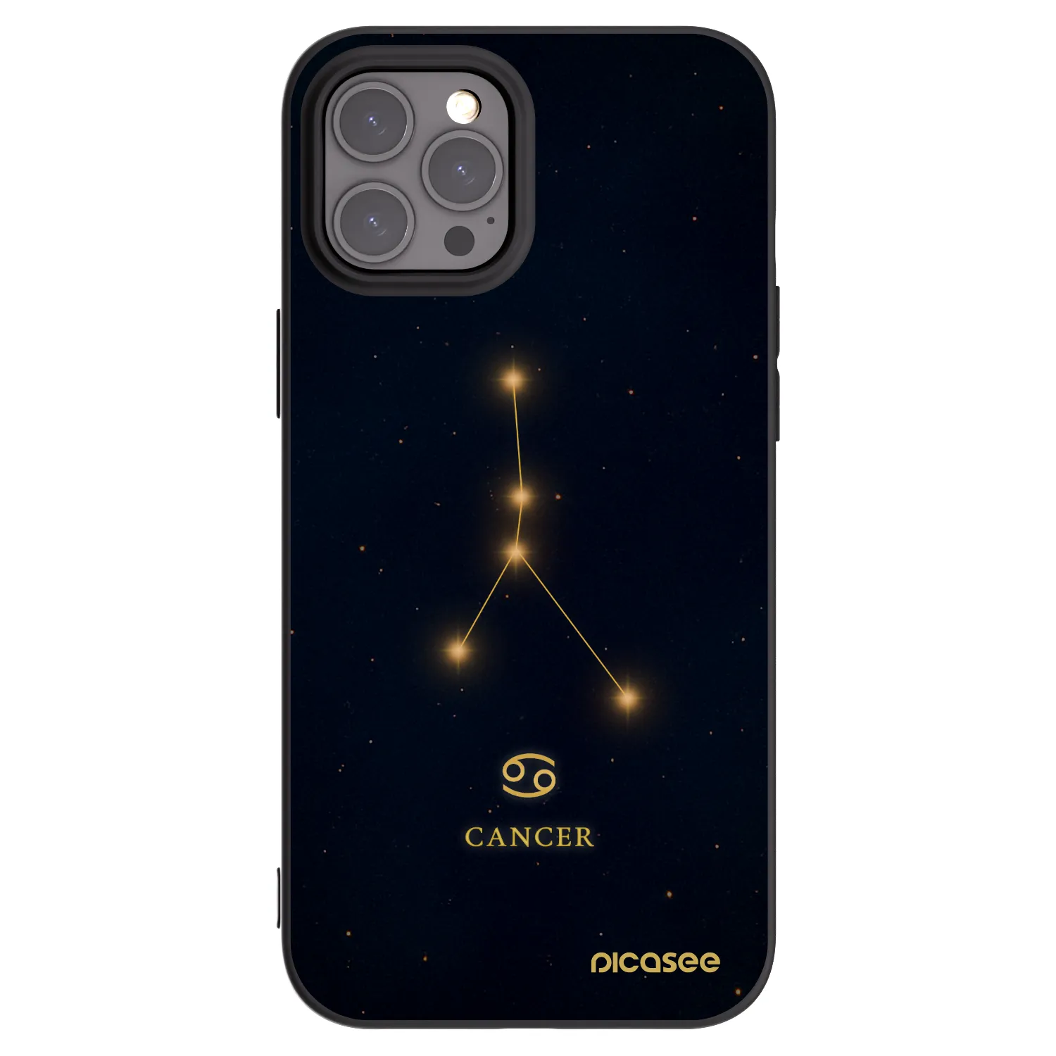 Picasee Μαύρη θήκη σιλικόνης για Apple iPhone 12 Pro Max - CANCER