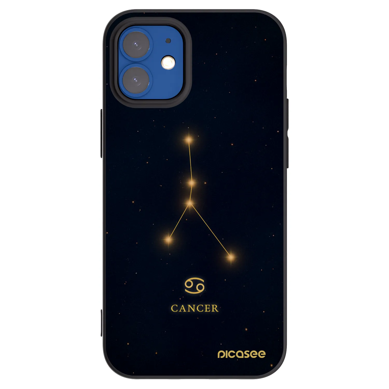 Picasee Μαύρη θήκη σιλικόνης για Apple iPhone 12 mini - CANCER