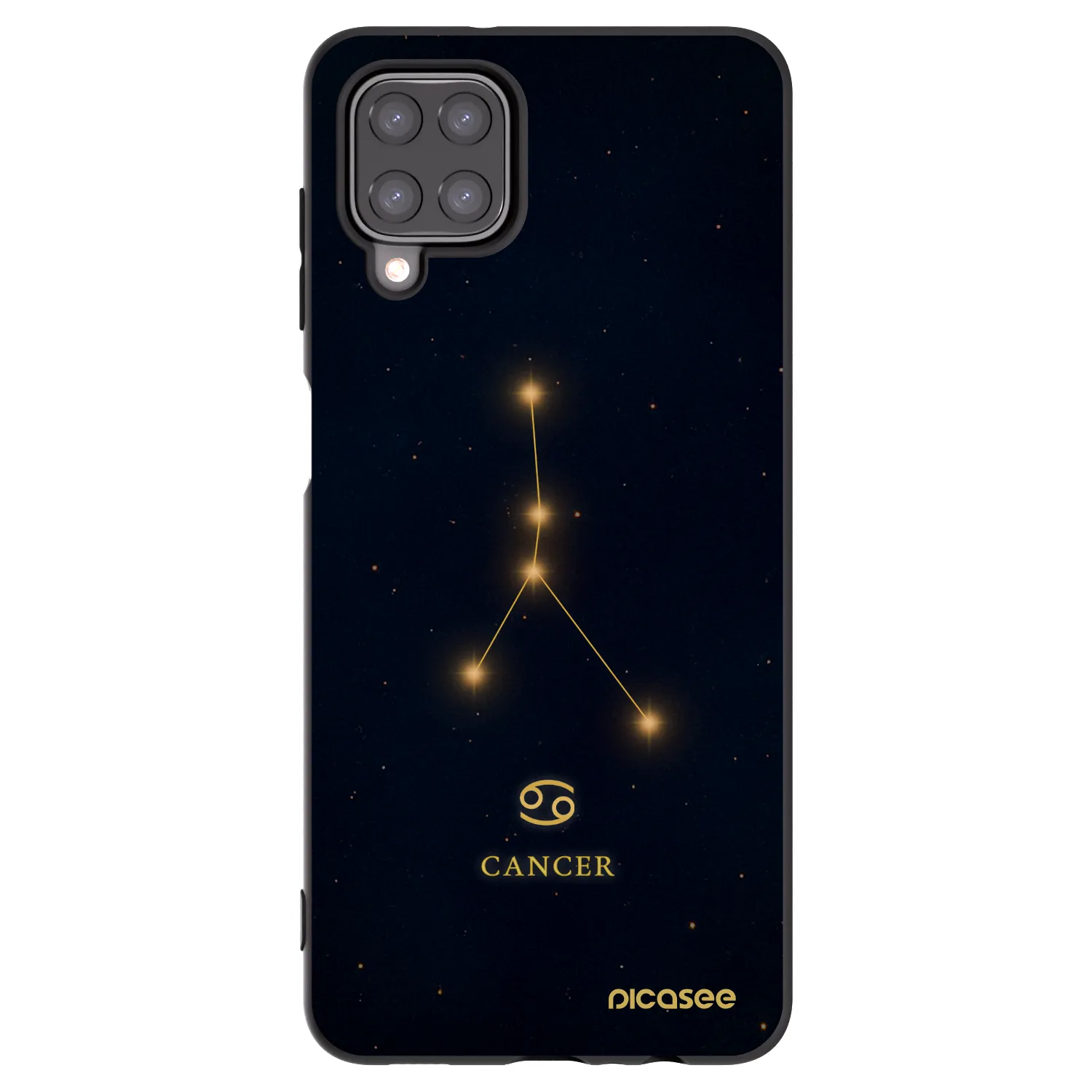 Picasee Μαύρη θήκη σιλικόνης για Samsung Galaxy A12 A125F - CANCER