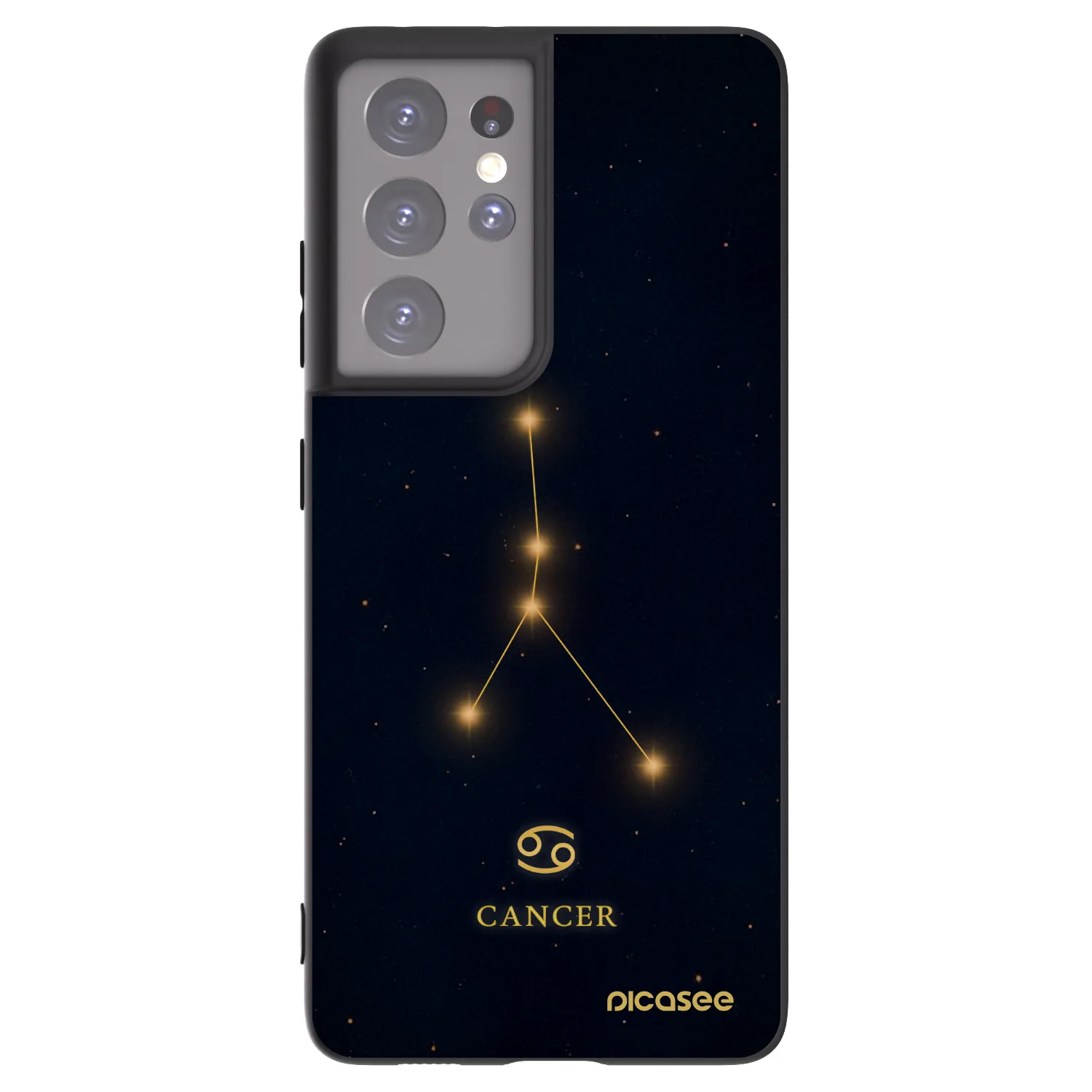 Picasee Μαύρη θήκη σιλικόνης για Samsung Galaxy S21 Ultra 5G G998B - CANCER