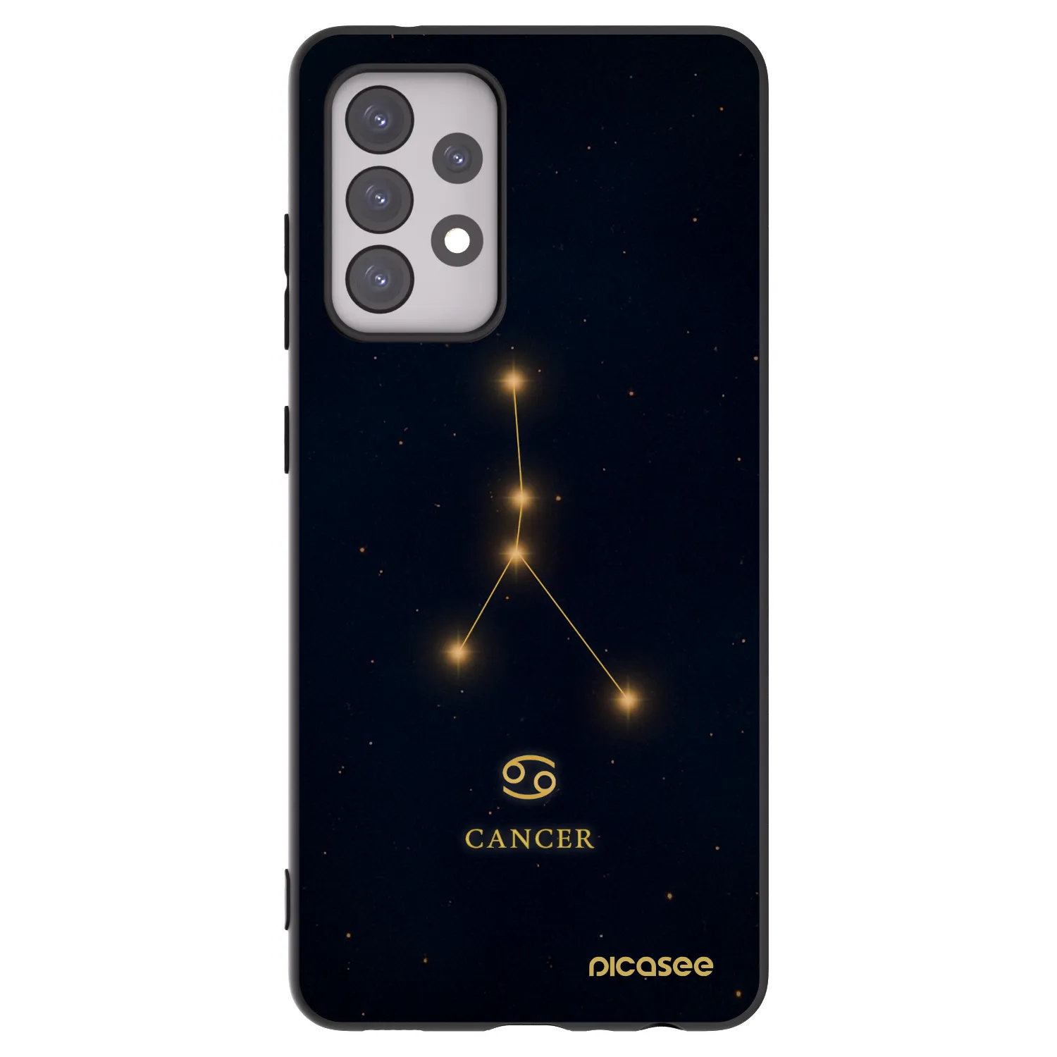 Picasee Μαύρη θήκη σιλικόνης για Samsung Galaxy A52 5G A525F - CANCER