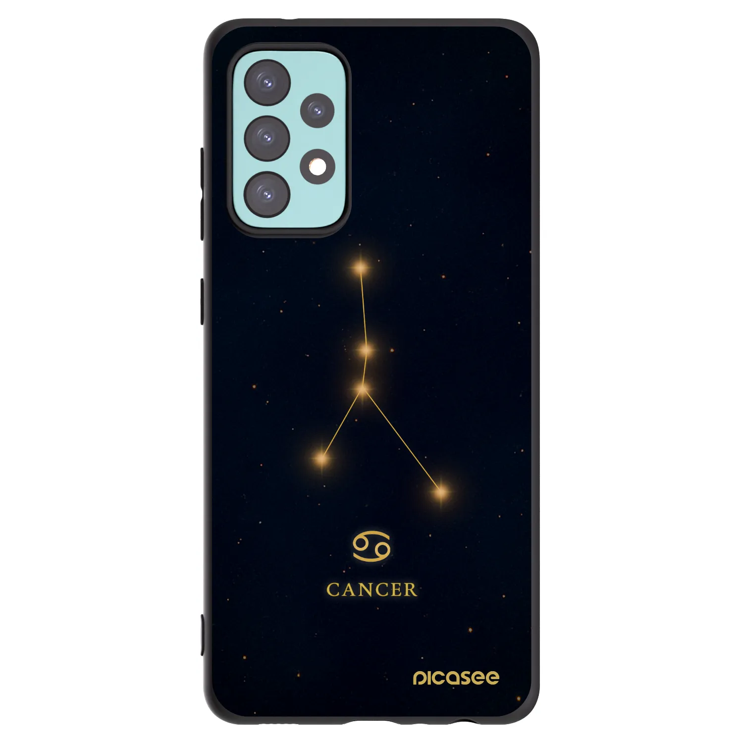 Picasee Μαύρη θήκη σιλικόνης για Samsung Galaxy A72 A725F - CANCER