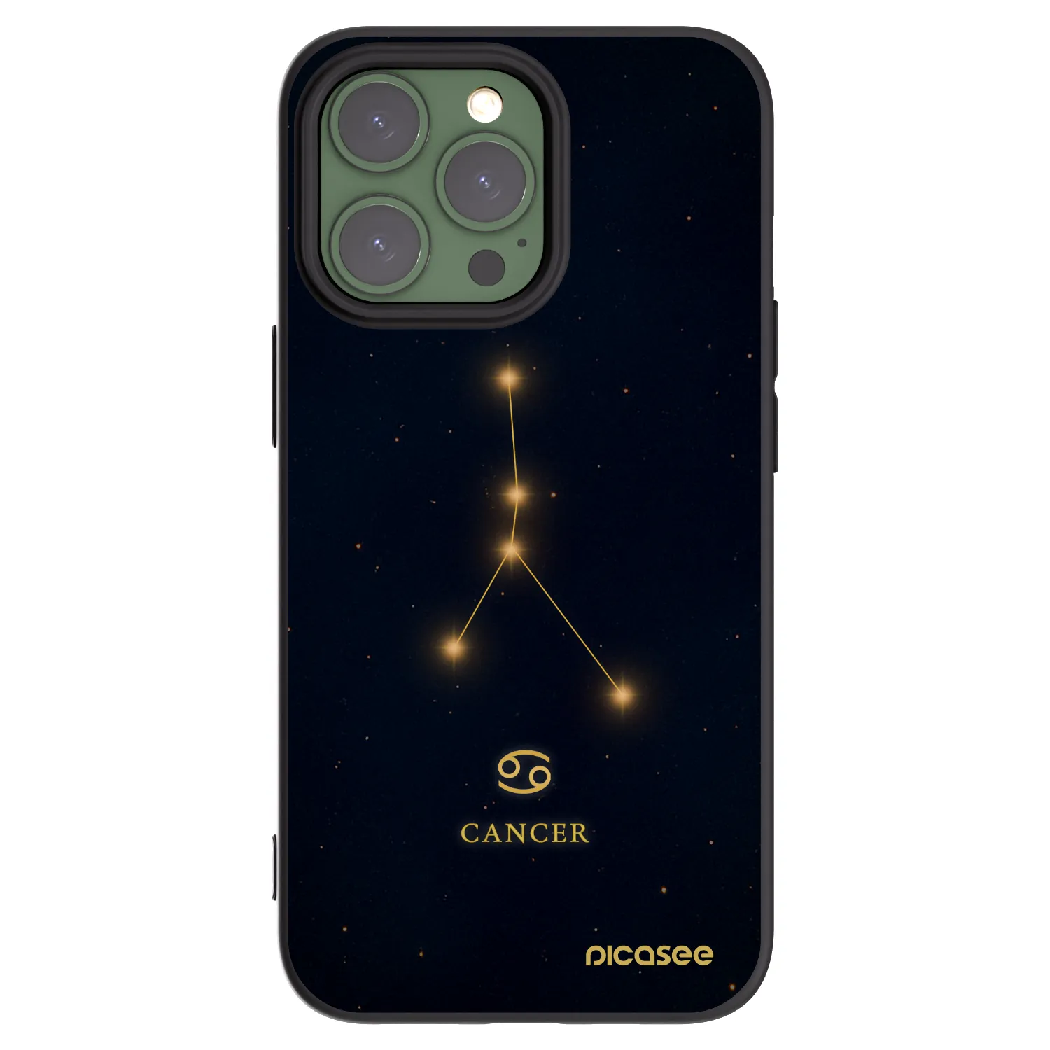 Picasee Μαύρη θήκη σιλικόνης για Apple iPhone 13 Pro - CANCER