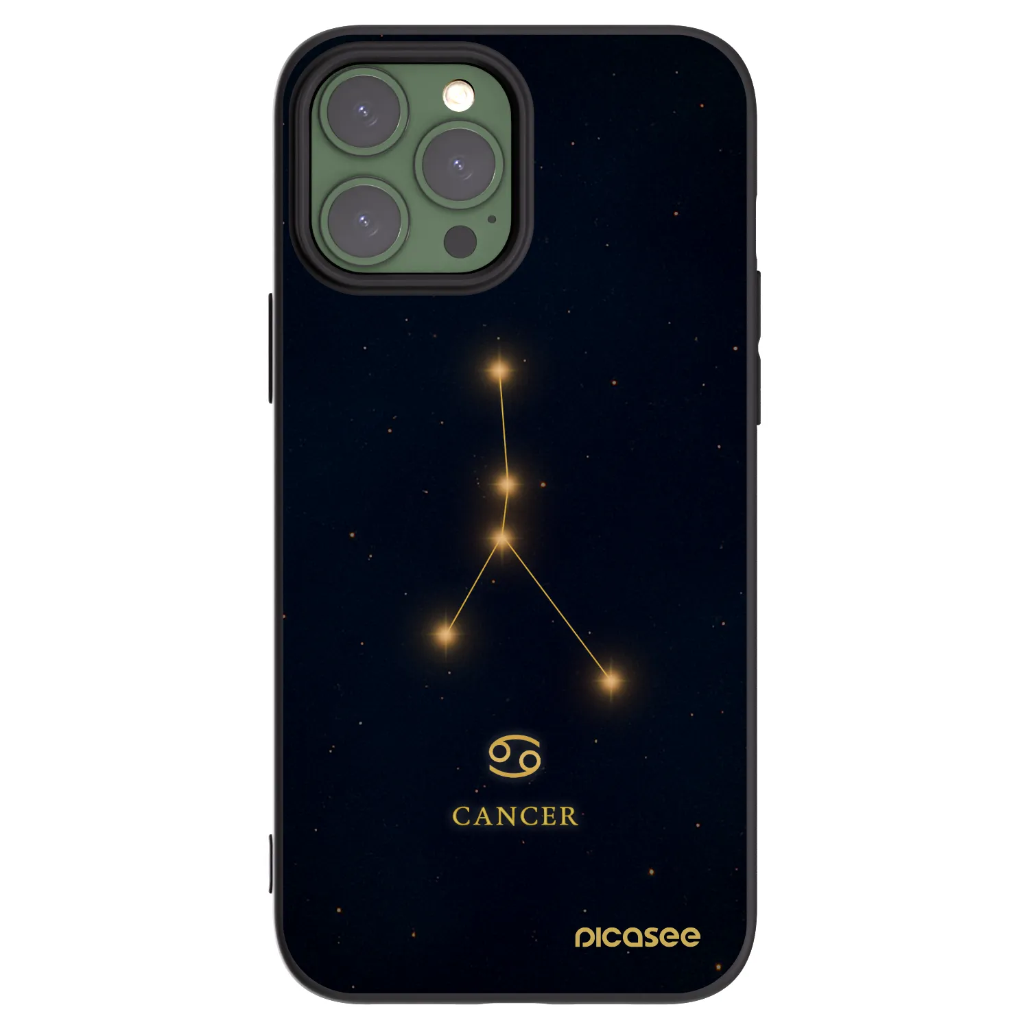 Picasee Μαύρη θήκη σιλικόνης για Apple iPhone 13 Pro Max - CANCER