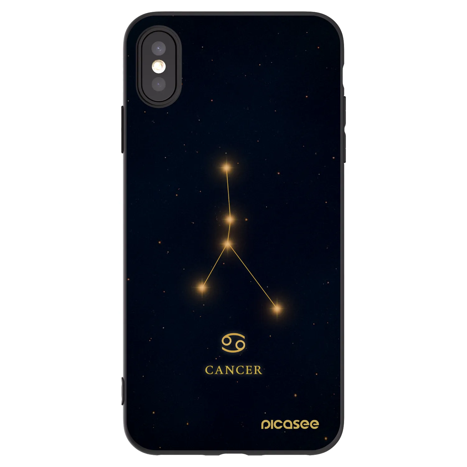 Picasee Μαύρη θήκη σιλικόνης για Apple iPhone XS Max - CANCER