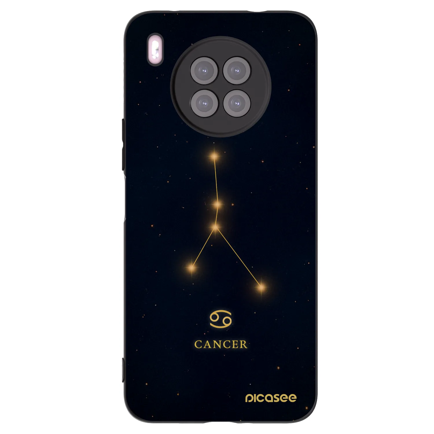 Picasee Μαύρη θήκη σιλικόνης για Huawei Nova 8i - CANCER