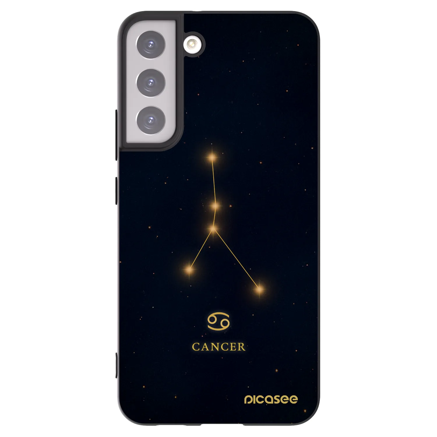 Picasee Μαύρη θήκη σιλικόνης για Samsung Galaxy S22+ 5G - CANCER
