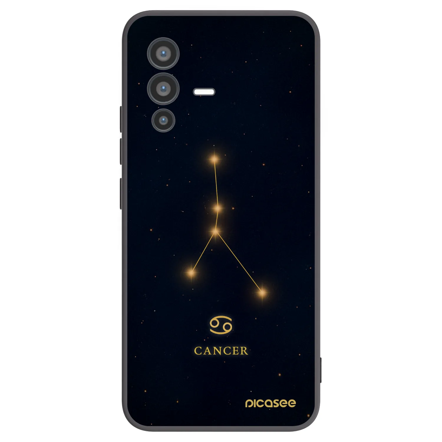 Picasee Μαύρη θήκη σιλικόνης για Vivo V23 5G - CANCER
