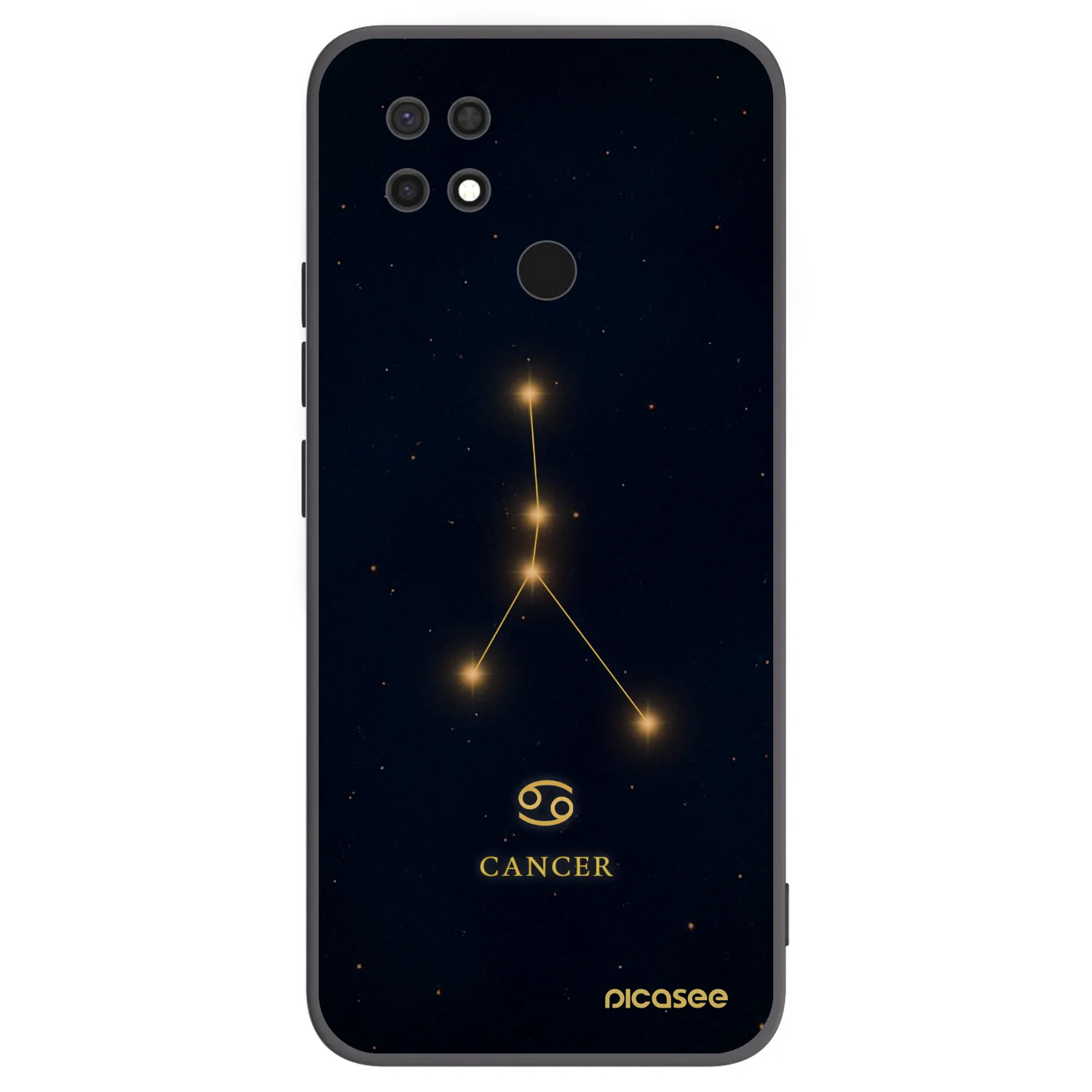 Picasee Μαύρη θήκη σιλικόνης για Xiaomi Redmi 10C - CANCER