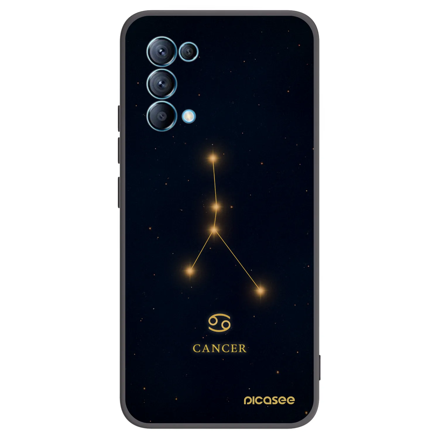 Picasee Μαύρη θήκη σιλικόνης για OPPO A16s - CANCER