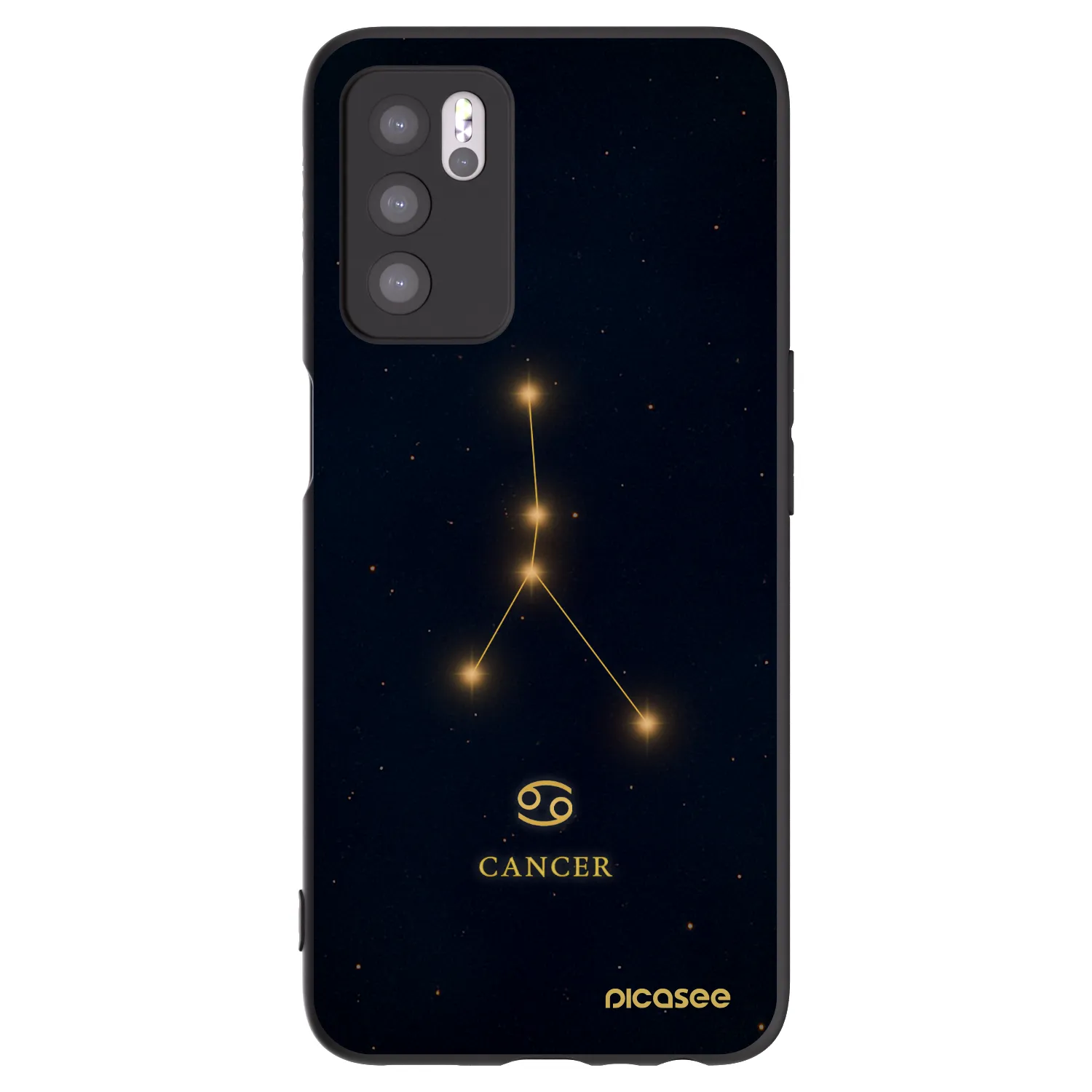 Picasee Μαύρη θήκη σιλικόνης για OPPO A16s - CANCER