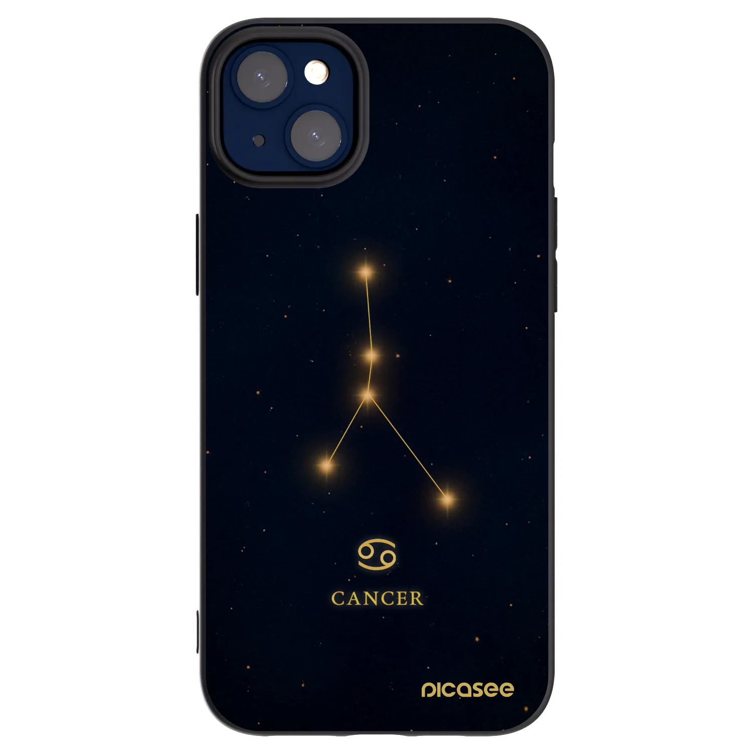 Picasee Μαύρη θήκη σιλικόνης για Apple iPhone 14 Plus - CANCER