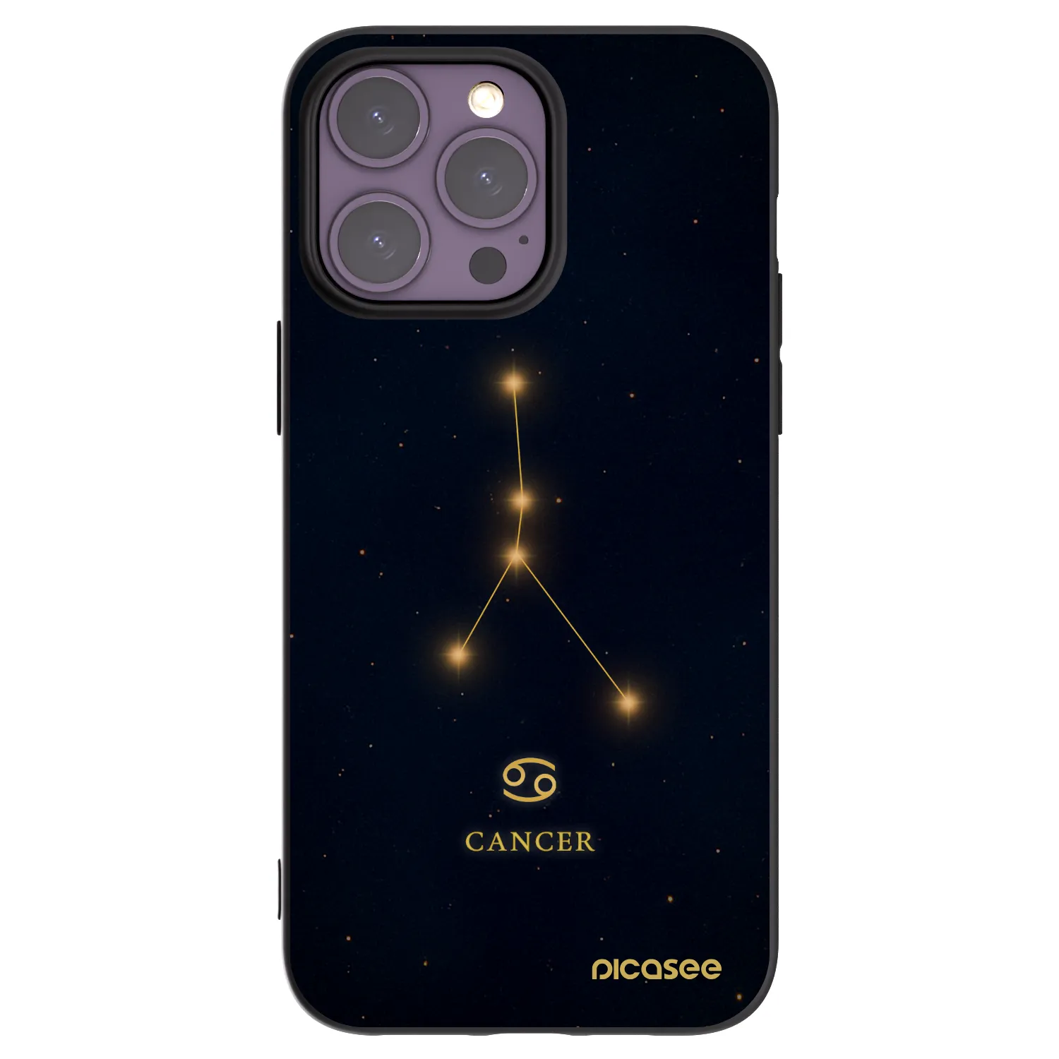 Picasee Μαύρη θήκη σιλικόνης για Apple iPhone 14 Pro Max - CANCER