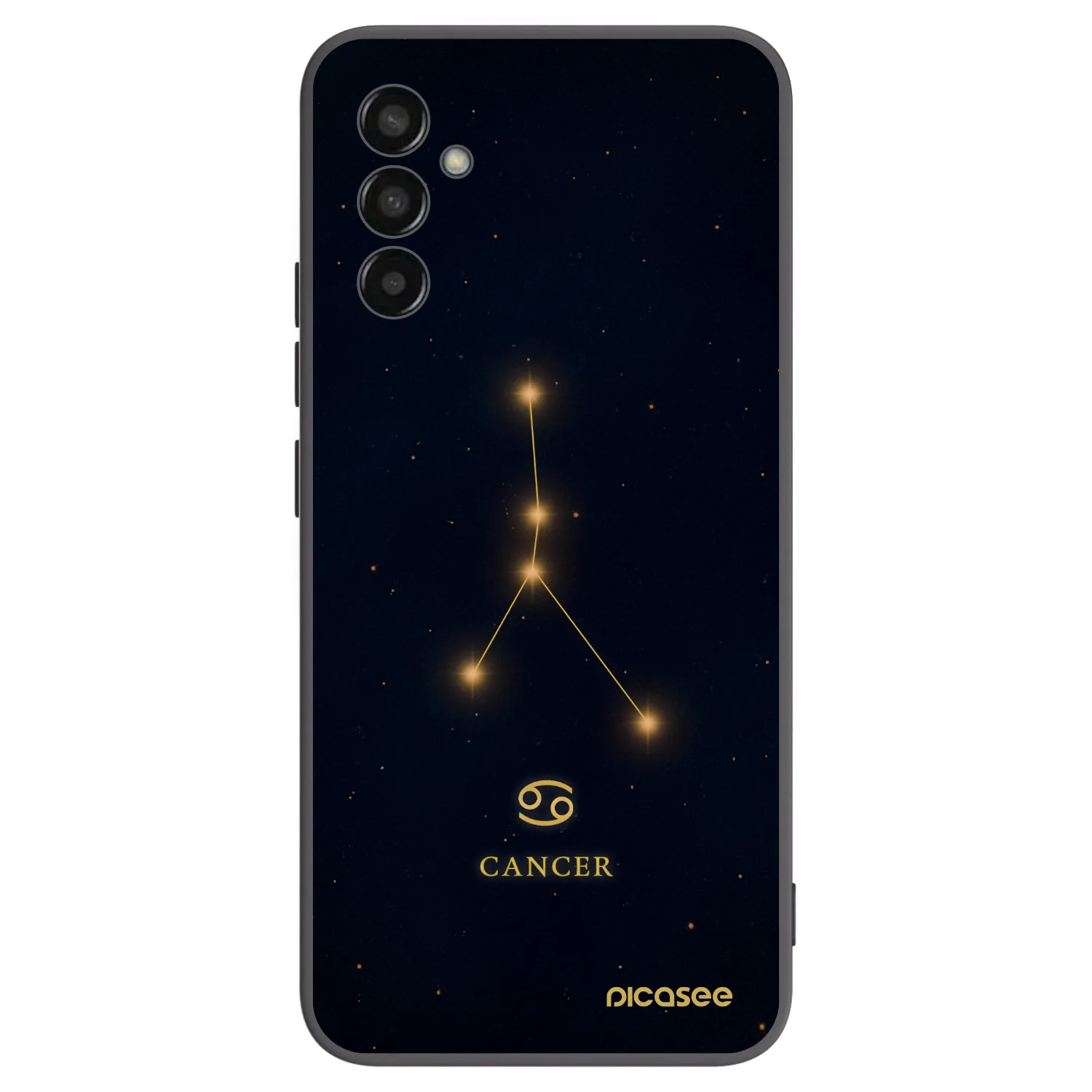 Picasee Μαύρη θήκη σιλικόνης για Samsung Galaxy M13 M135F - CANCER