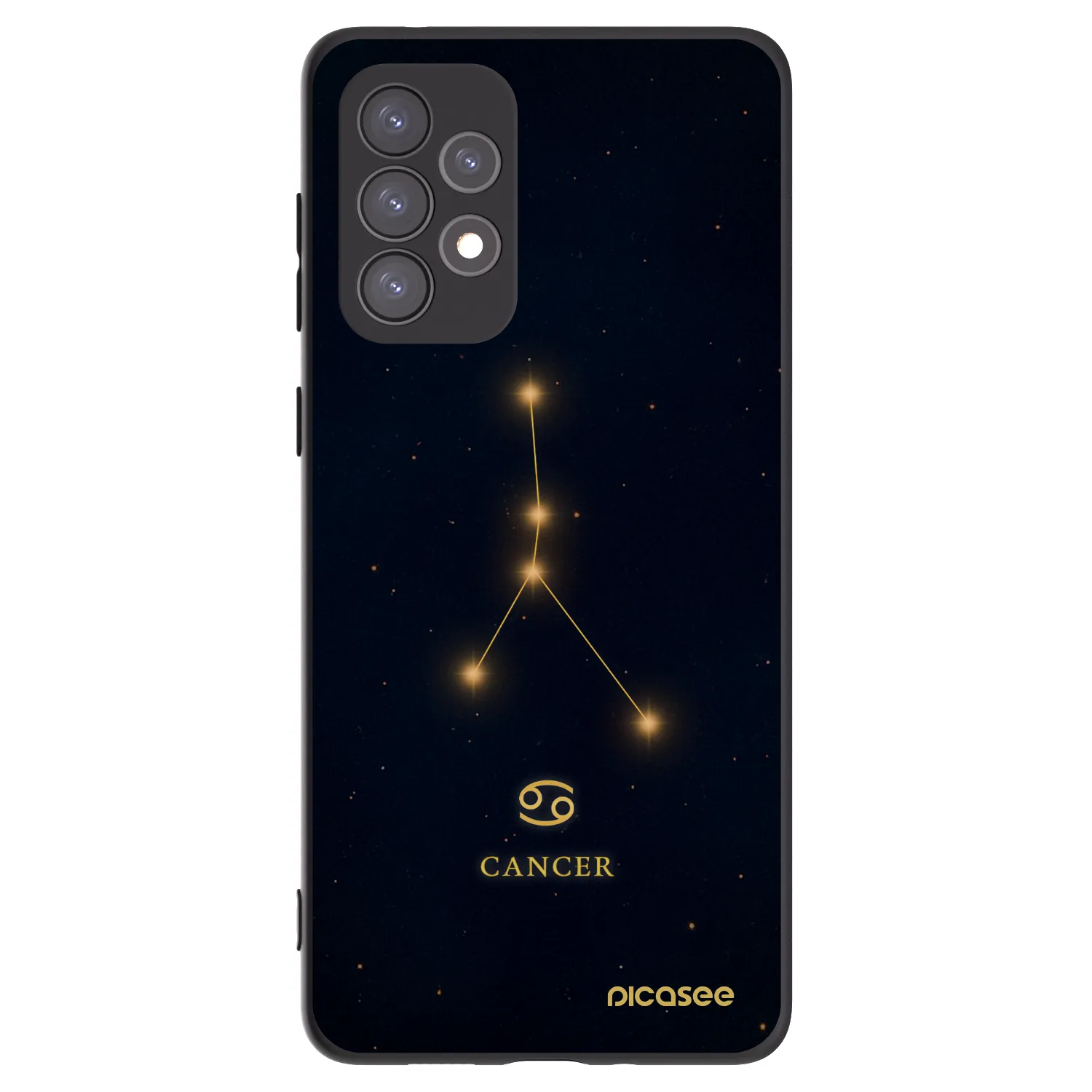Picasee Μαύρη θήκη σιλικόνης για Samsung Galaxy A73 5G - CANCER