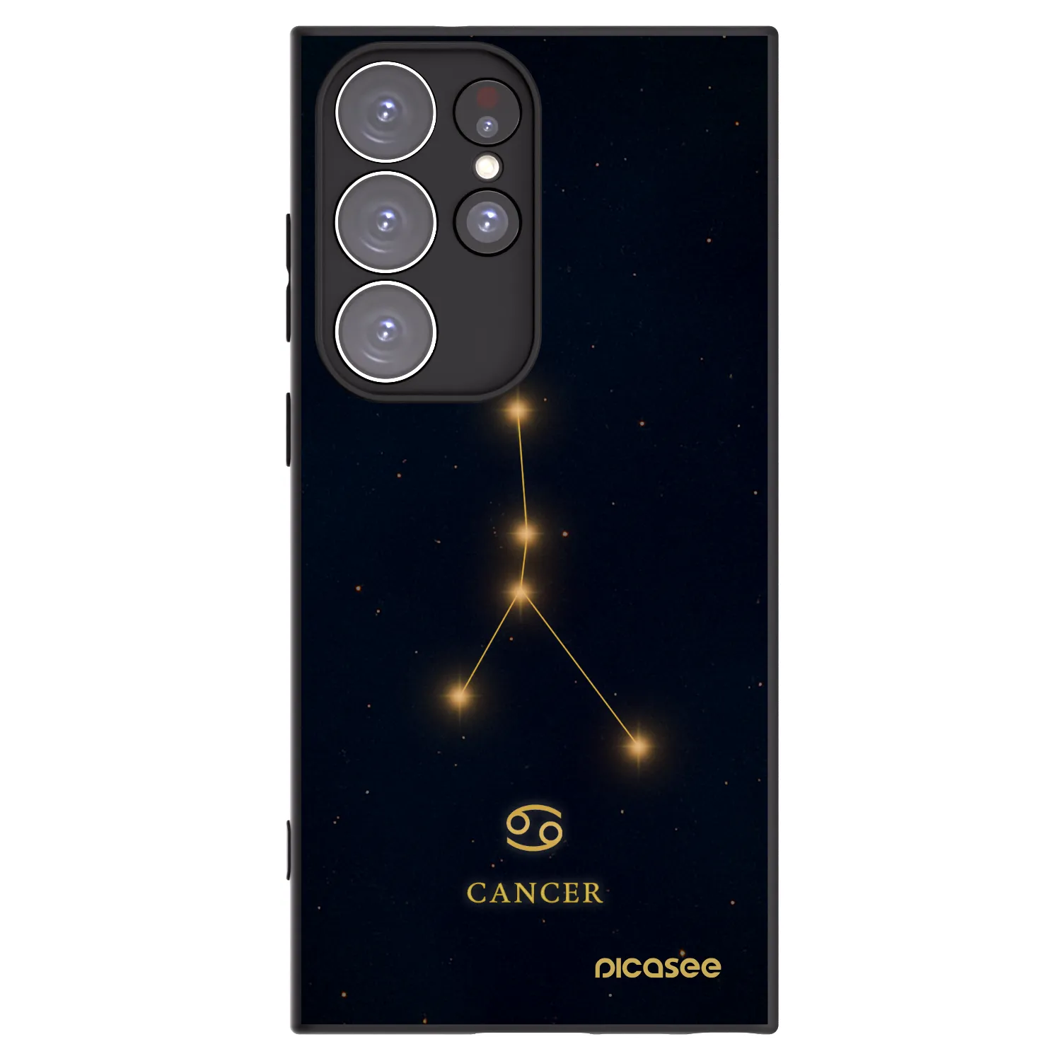 Picasee Μαύρη θήκη σιλικόνης για Samsung Galaxy S23 Ultra 5G - CANCER