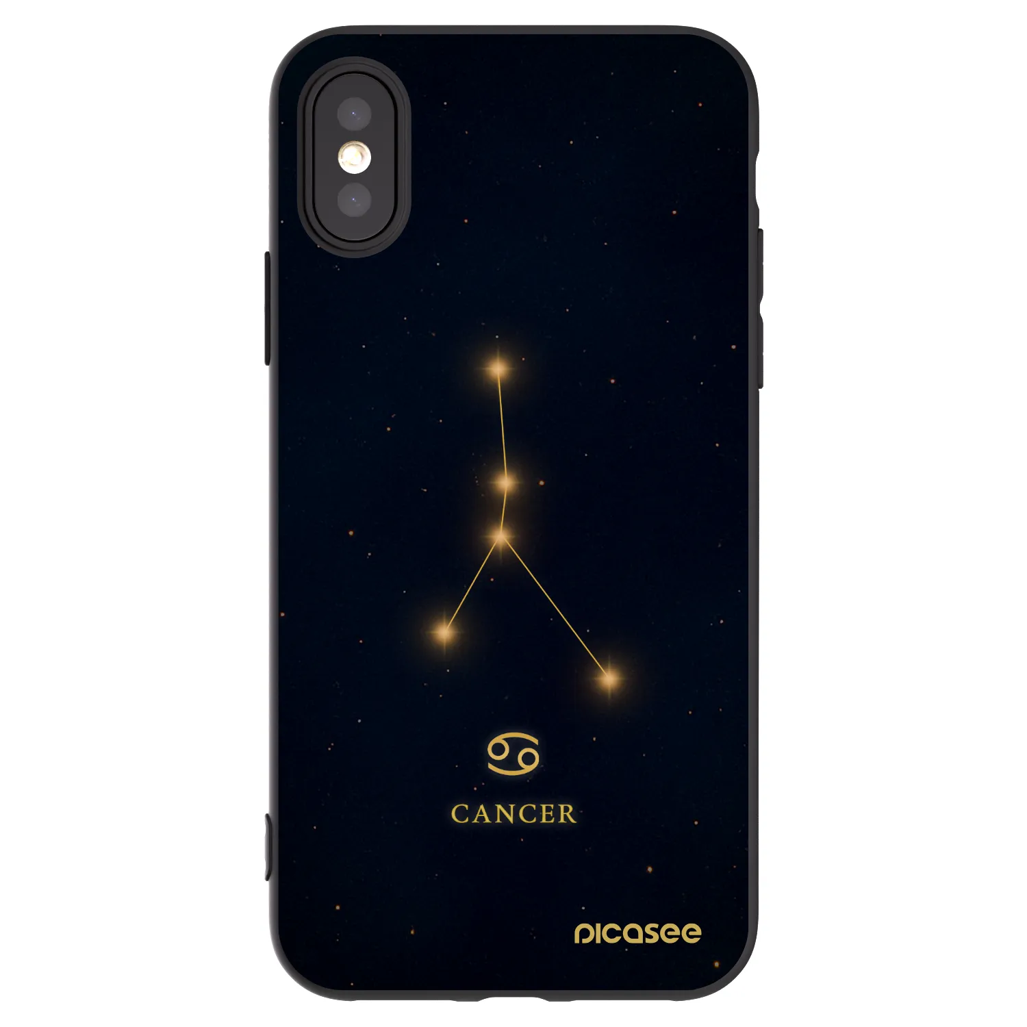 Picasee Μαύρη θήκη σιλικόνης για Apple iPhone X/XS - CANCER
