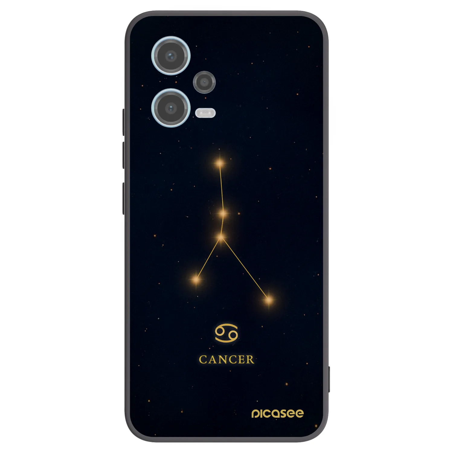 Picasee Μαύρη θήκη σιλικόνης για Xiaomi Redmi Note 12 5G - CANCER