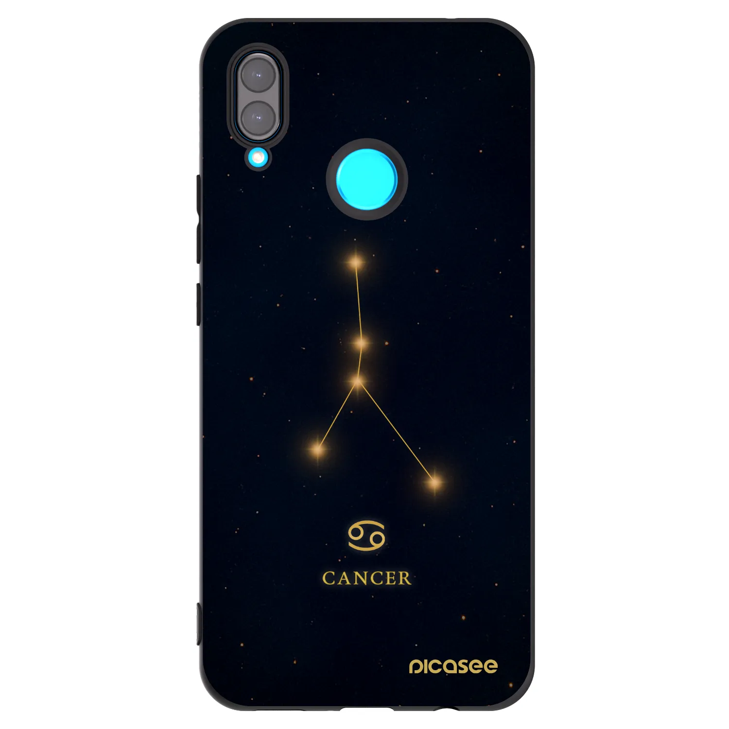 Picasee Μαύρη θήκη σιλικόνης για Huawei Nova 3 - CANCER