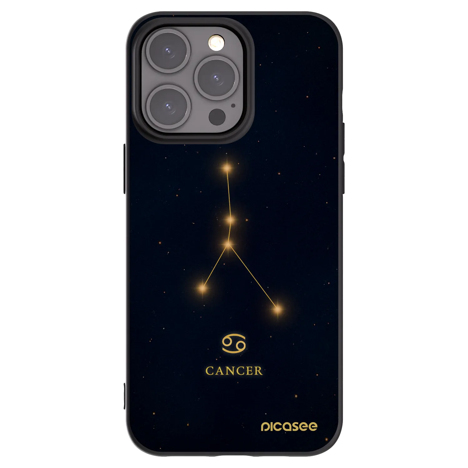 Picasee Μαύρη θήκη σιλικόνης για Apple iPhone 15 Pro Max - CANCER