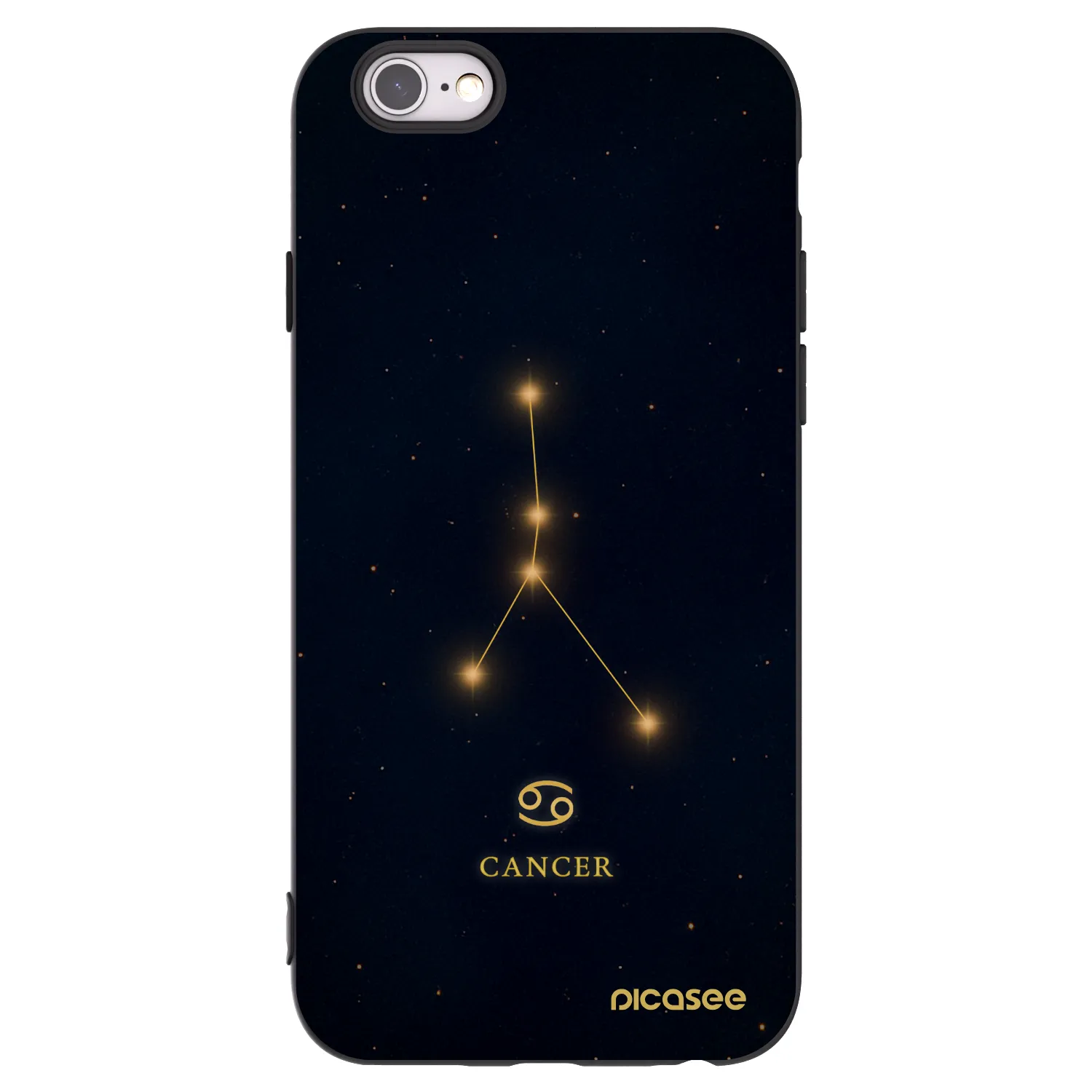 Picasee Μαύρη θήκη σιλικόνης για Apple iPhone 6/6S - CANCER