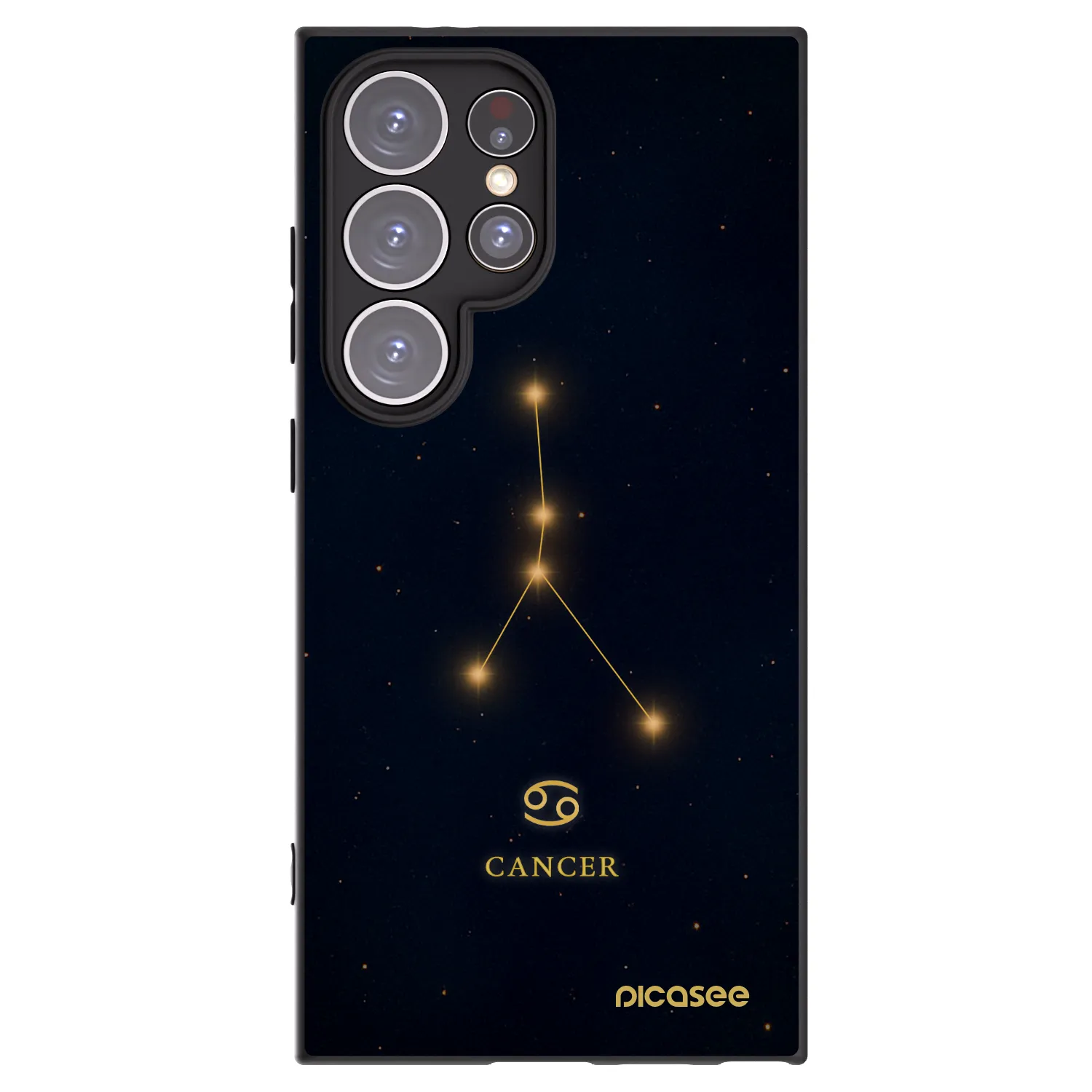 Picasee Μαύρη θήκη σιλικόνης για Samsung Galaxy S24 Ultra S928B 5G - CANCER