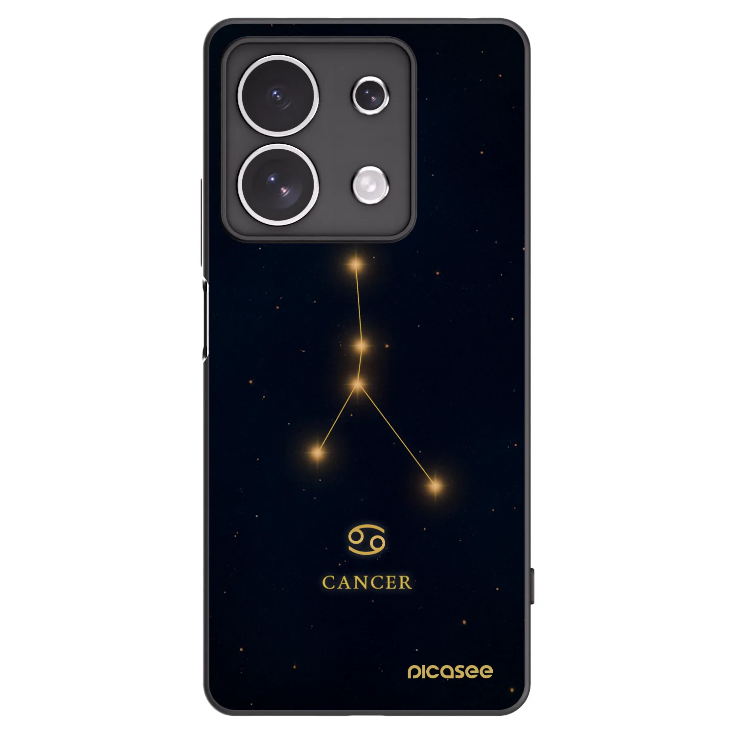 Picasee Μαύρη θήκη σιλικόνης για Xiaomi Redmi Note 13 4G - CANCER