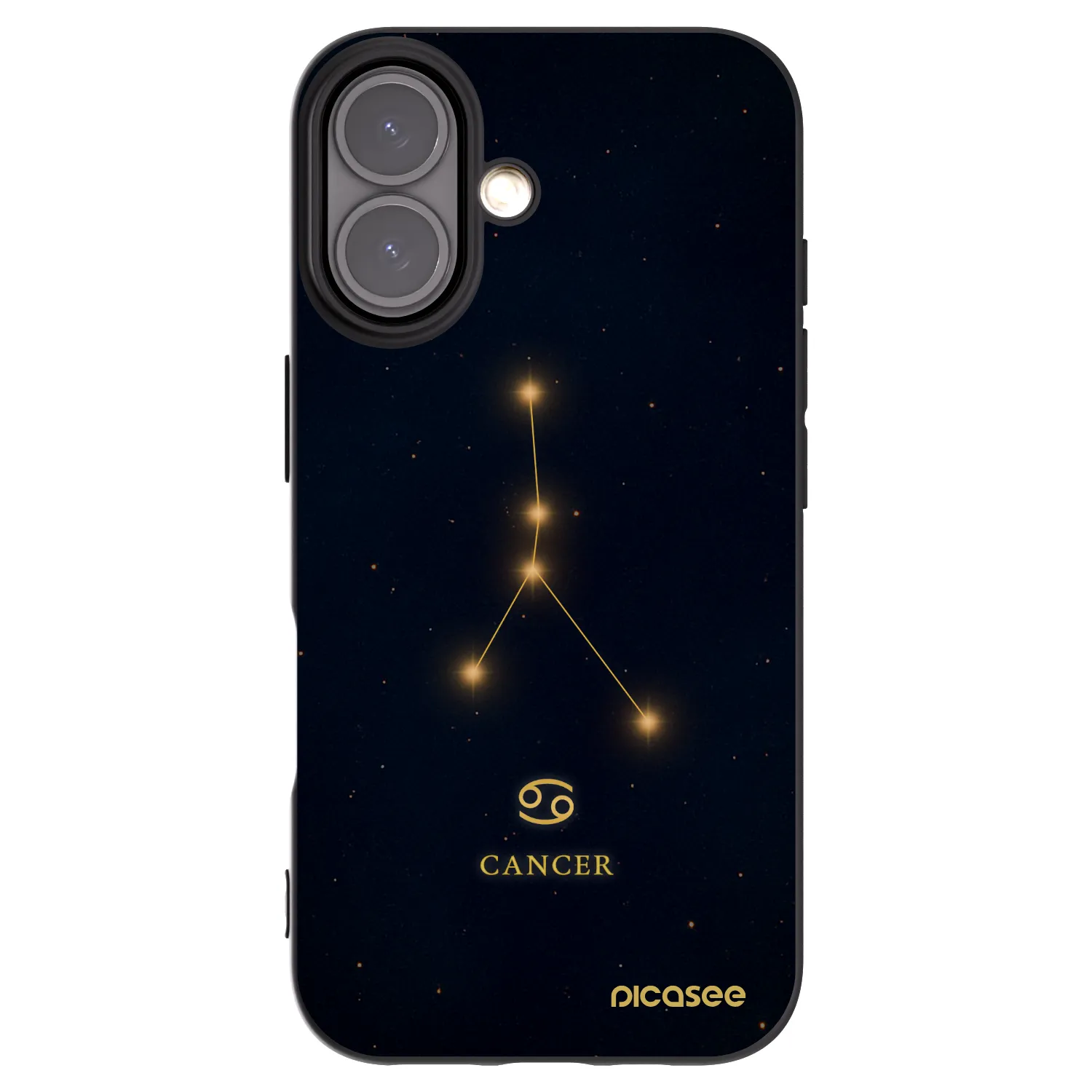 Picasee Μαύρη θήκη σιλικόνης για Apple iPhone 16 - CANCER