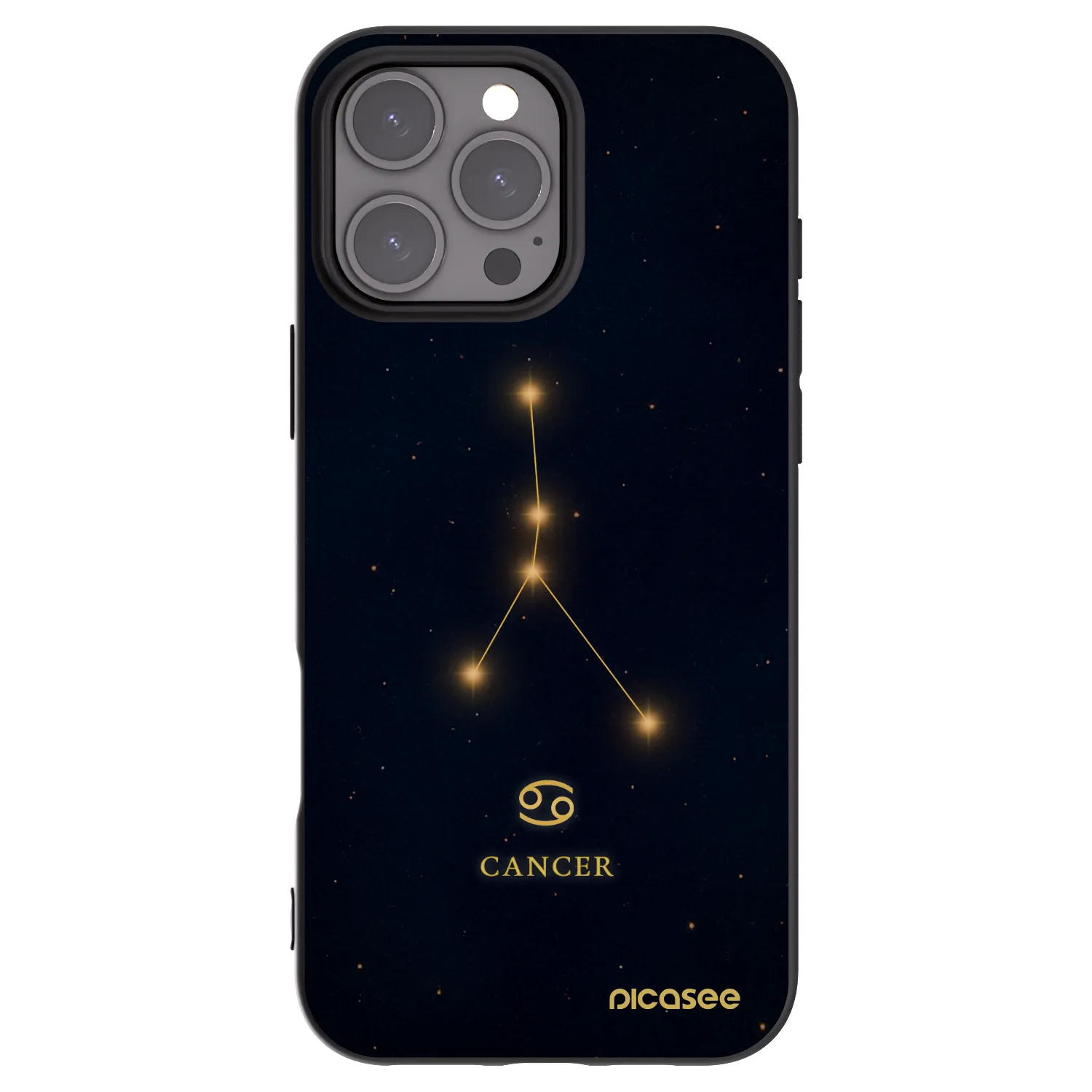 Picasee Μαύρη θήκη σιλικόνης για Apple iPhone 16 Pro Max - CANCER