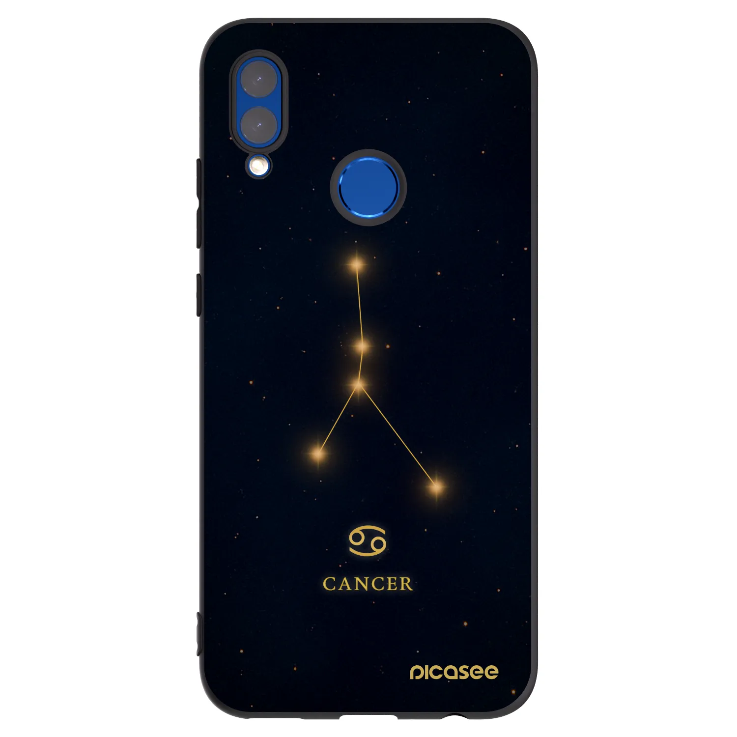 Picasee Μαύρη θήκη σιλικόνης για Huawei P Smart 2019 - CANCER