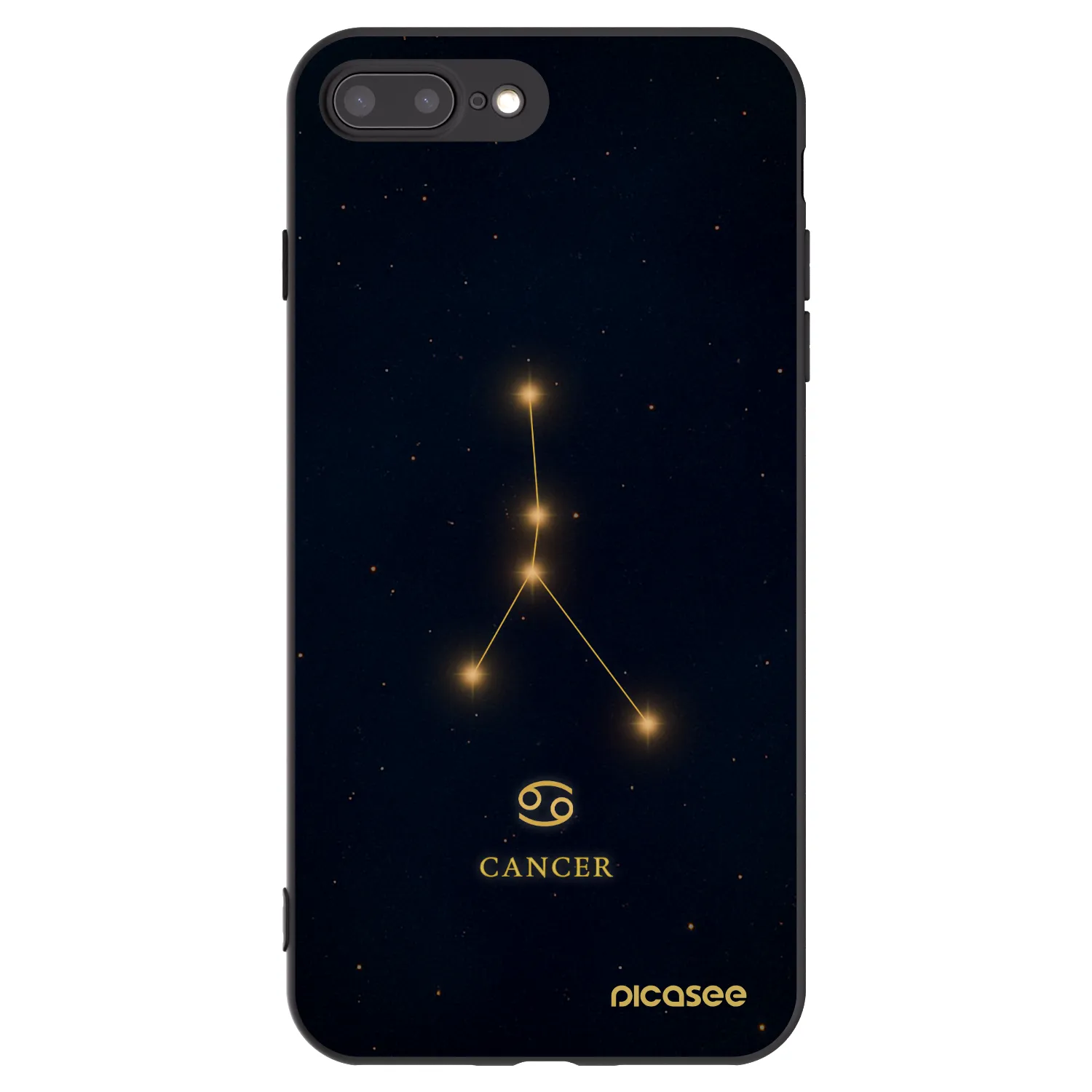Picasee Μαύρη θήκη σιλικόνης για Apple iPhone 8 Plus - CANCER