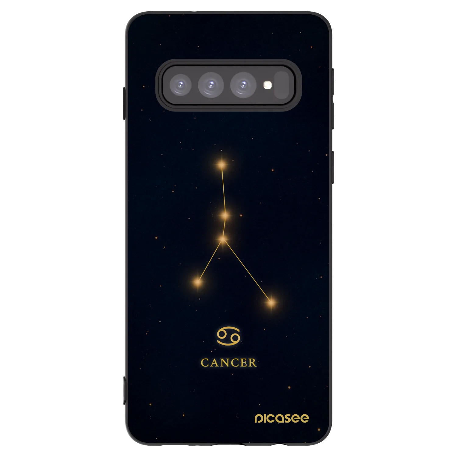 Picasee Μαύρη θήκη σιλικόνης για Samsung Galaxy S10 G973 - CANCER