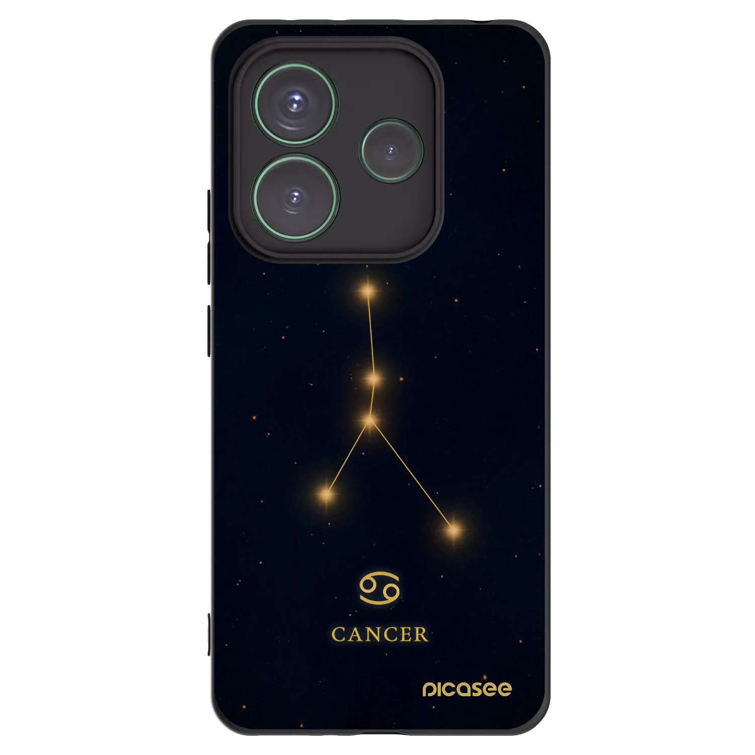 Picasee Μαύρη θήκη σιλικόνης για Xiaomi Redmi Note 14 5G - CANCER