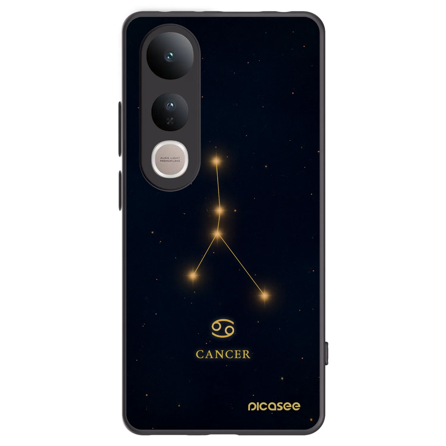 Picasee Μαύρη θήκη σιλικόνης για Vivo V50 Lite 5G - CANCER