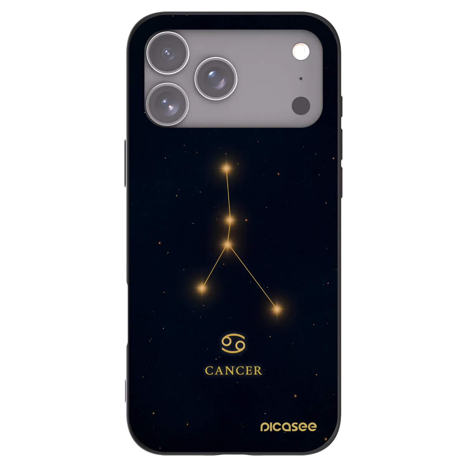 Picasee Μαύρη θήκη σιλικόνης για Apple iPhone 17 Pro Max - CANCER