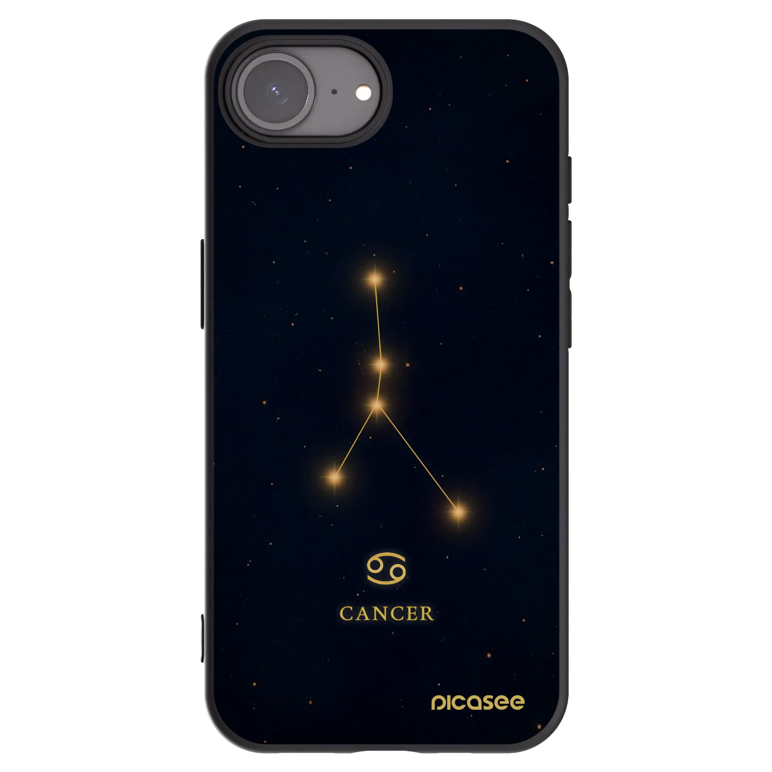 Picasee Μαύρη θήκη σιλικόνης για Apple iPhone 17e - CANCER