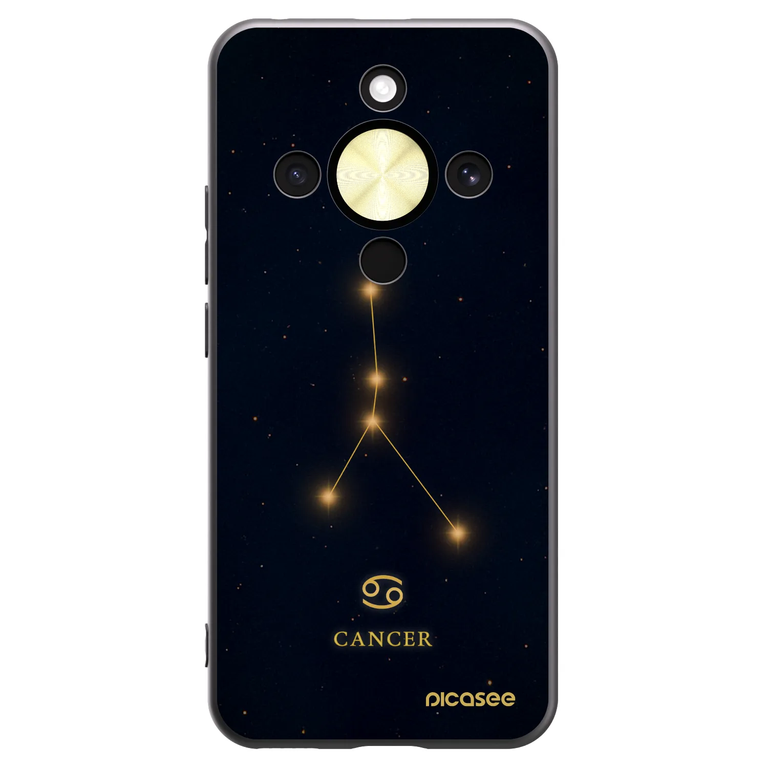 Picasee Μαύρη θήκη σιλικόνης για Honor Magic8 Lite 5G - CANCER