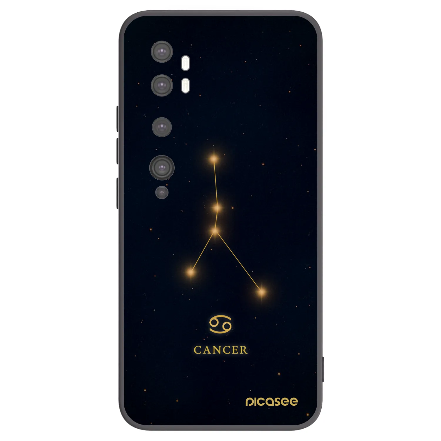 Picasee Μαύρη θήκη σιλικόνης για Xiaomi Mi Note 10 (Pro) - CANCER