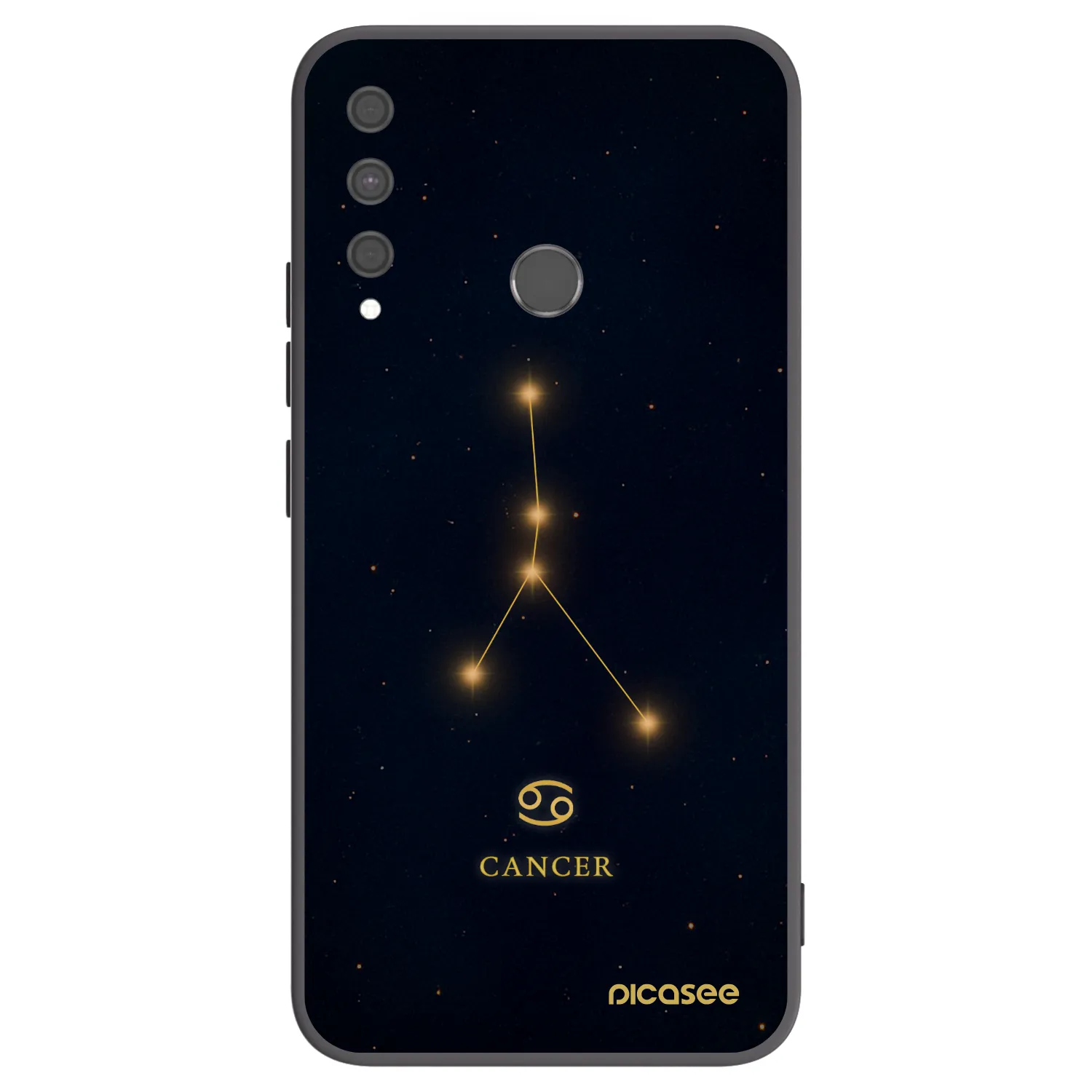 Picasee Μαύρη θήκη σιλικόνης για Huawei P40 Lite E - CANCER
