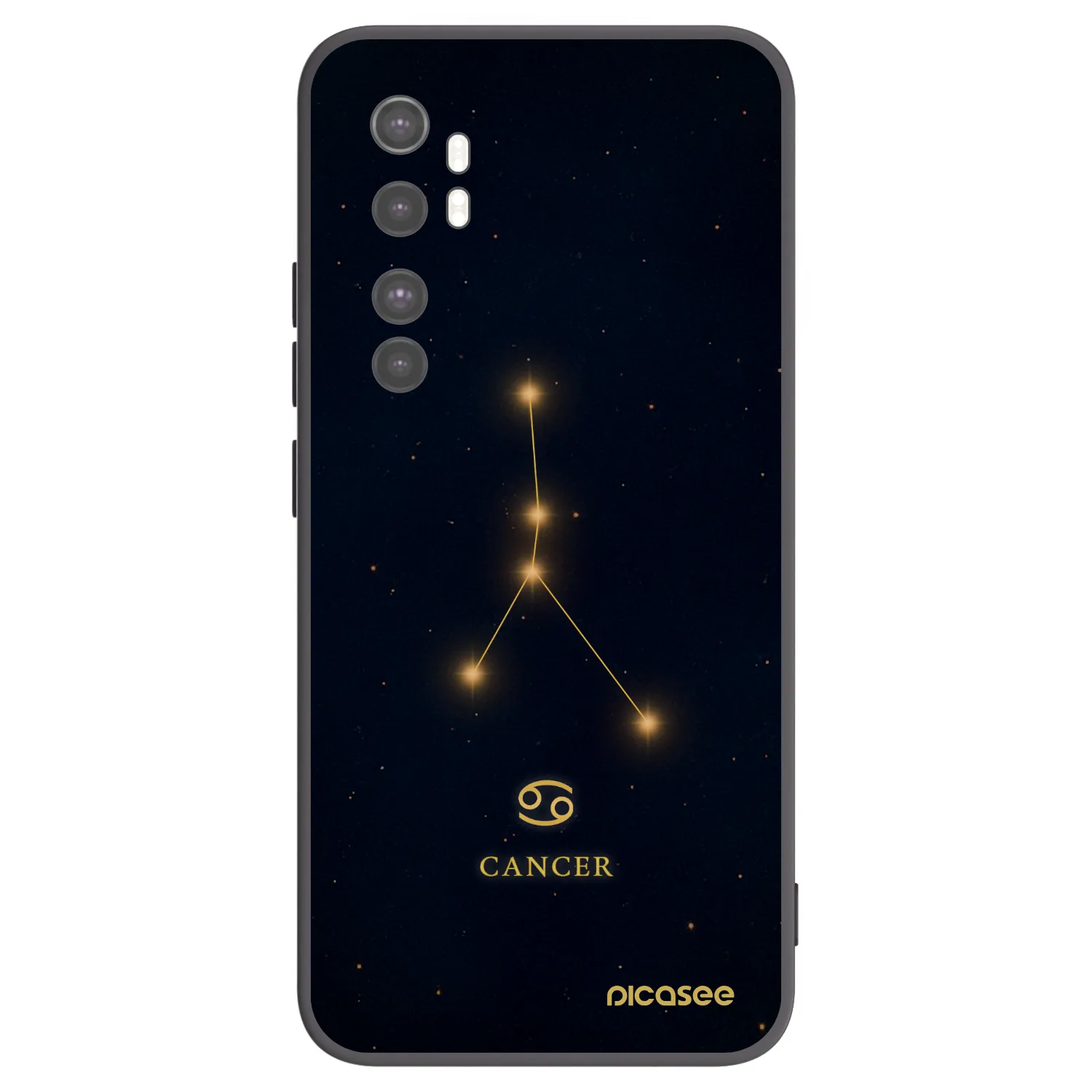 Picasee Μαύρη θήκη σιλικόνης για Xiaomi Mi Note 10 Lite - CANCER