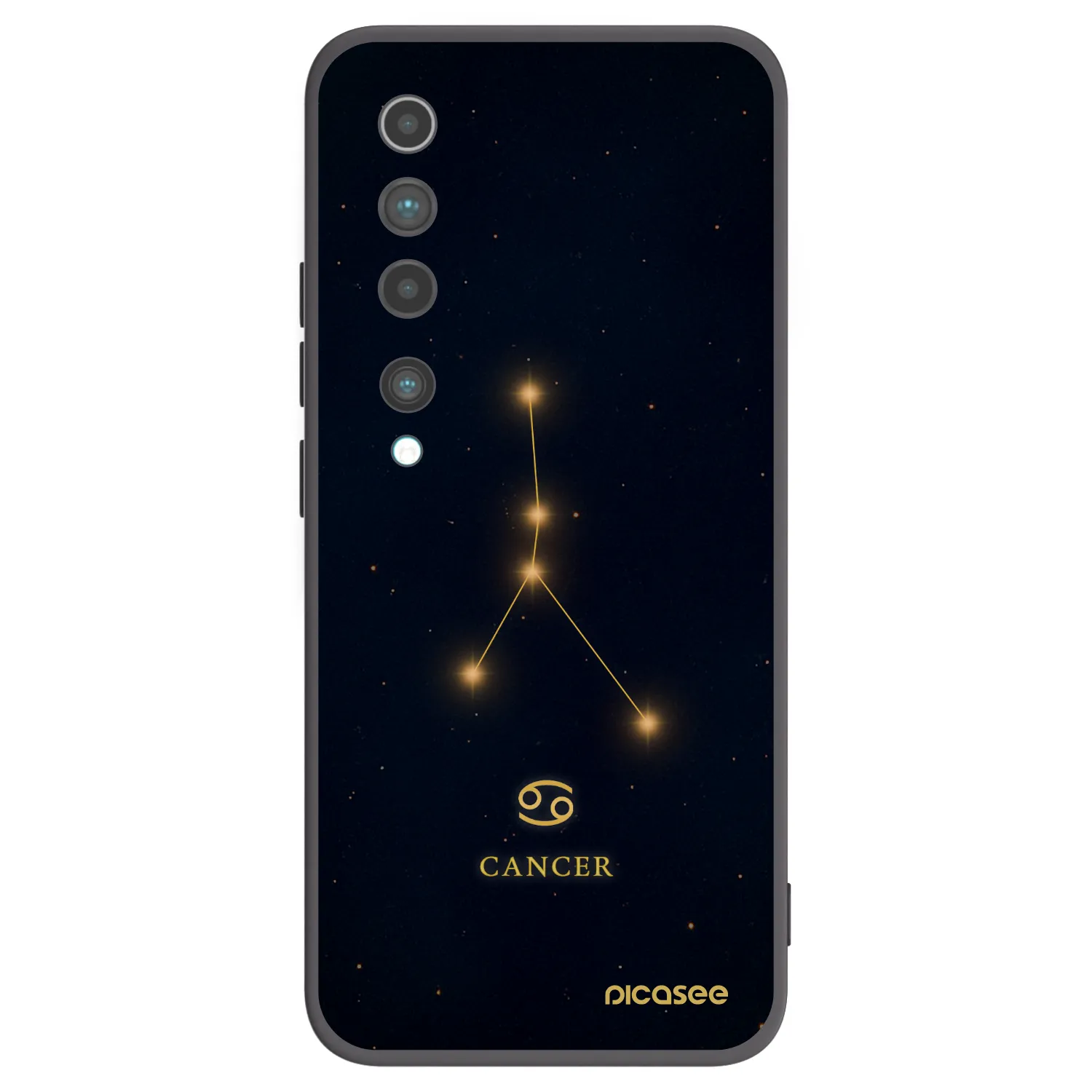 Picasee Μαύρη θήκη σιλικόνης για Xiaomi Mi 10 - CANCER